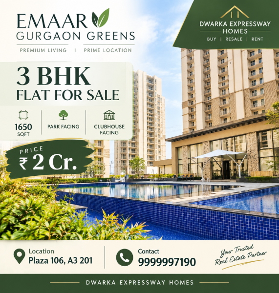 3Bhk flat in Emaar Gurgaon Greens 